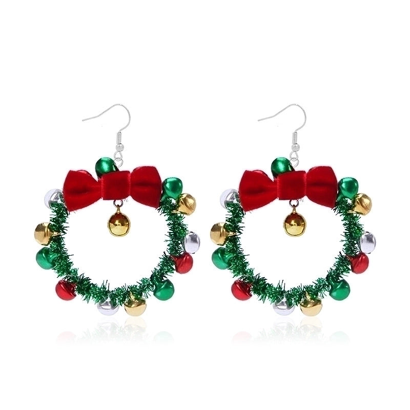 1 Pair Minimalist Christmas Tree Inlay Alloy Zircon Drop Earrings