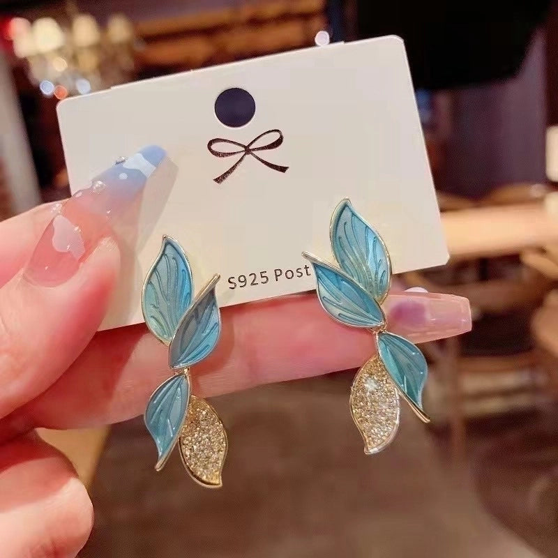 1 Pair Fashion Flower Butterfly Bow Knot Inlay Alloy Artificial Pearls Rhinestones Shell Earrings