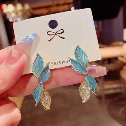 1 Pair Fashion Flower Butterfly Bow Knot Inlay Alloy Artificial Pearls Rhinestones Shell Earrings