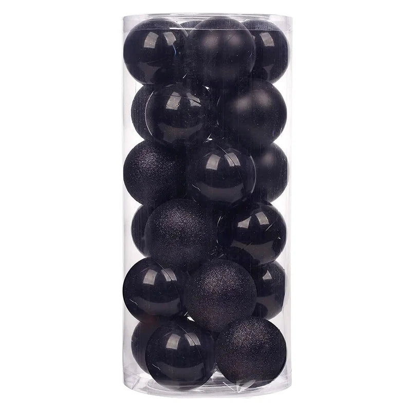 Factory In Stock 24Pcs Christmas Plastic Colored Ball Barrel Shopping Mall Holiday Party Pendant Christmas Tree