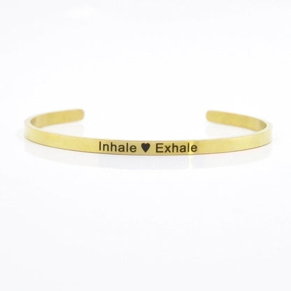 Minimalist Letter Stainless Steel Bangle