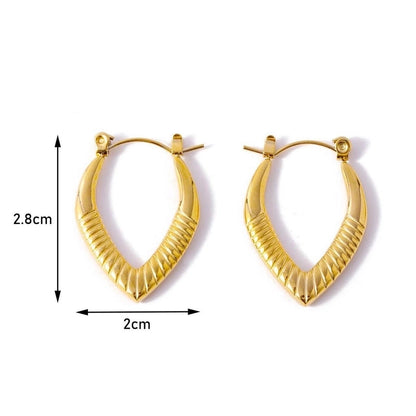 1 Pair Minimalist Geometric 304 Stainless Steel 18K Gold Plated Earrings