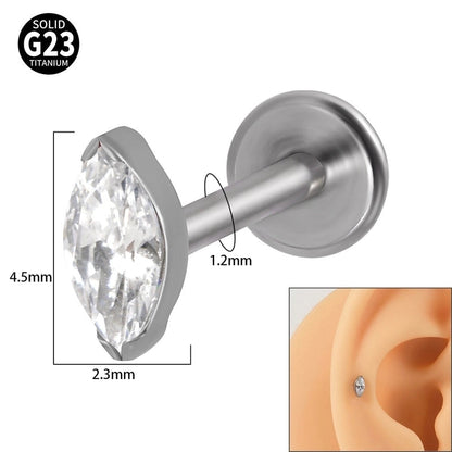 2 Pieces Lip Rings Classic Style Colorful Water Droplets G23 Titanium Synthetic Opal Zircon Inlay Synthetic Opal Zircon