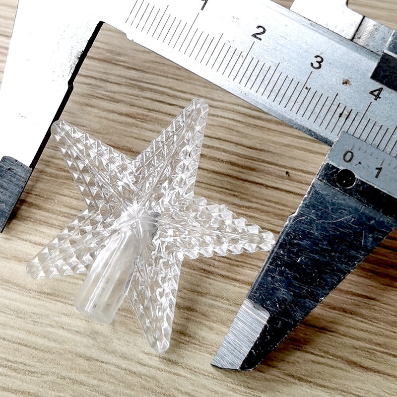 10 Pieces Transparent Round Ball Snowflake Small Five-star Christmas Tree Light String Accessories Five-pointed Star Tree Top Star Christmas Decoration