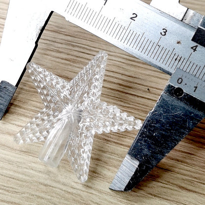 10 Pieces Transparent Round Ball Snowflake Small Five-star Christmas Tree Light String Accessories Five-pointed Star Tree Top Star Christmas Decoration