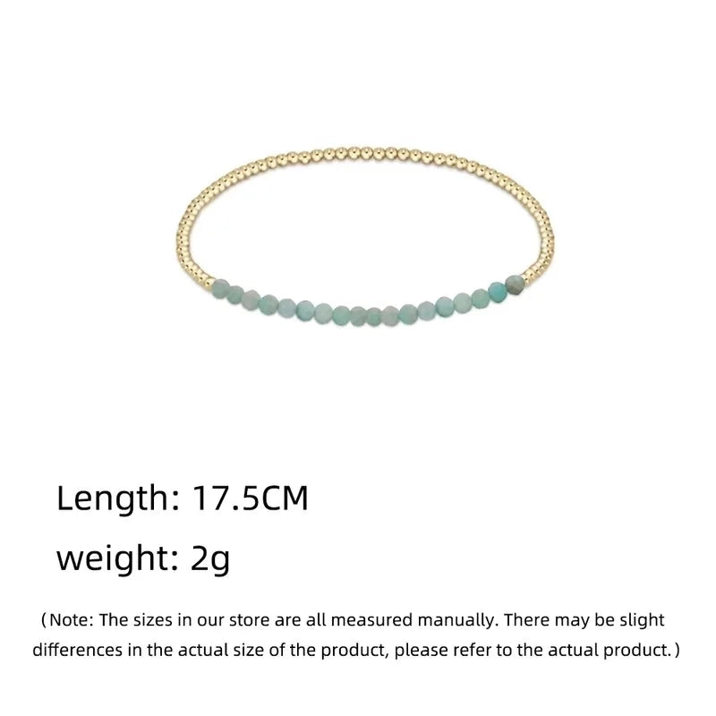 Natural Stone Copper Beaded Geometric Bracelets