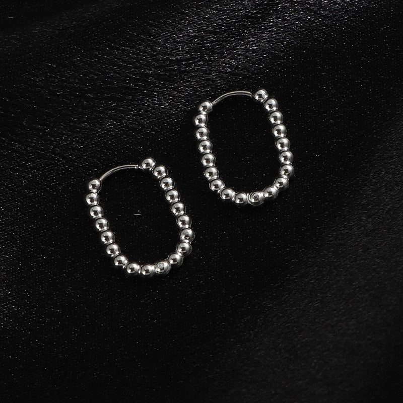 1 Pair Minimalist Geometric Titanium Steel Earrings