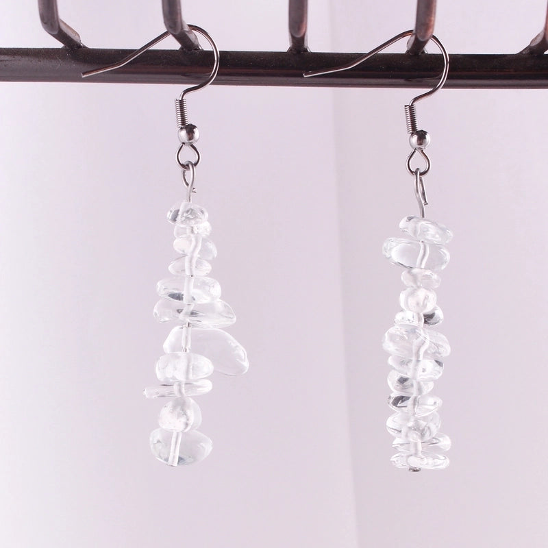 Fashion Irregular Natural Stone Handmade Drop Earrings 1 Pair