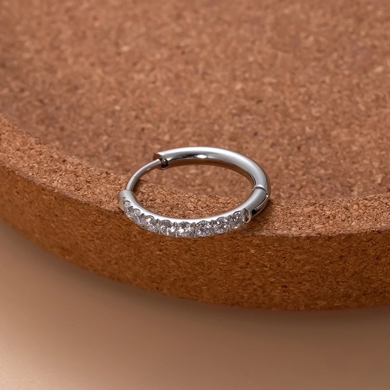 1 Piece Ear Cartilage Rings & Studs Minimalist Classic Style Shiny Round 316L Stainless Steel Plating Inlay Zircon