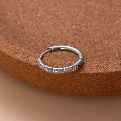 1 Piece Ear Cartilage Rings & Studs Minimalist Classic Style Shiny Round 316L Stainless Steel Plating Inlay Zircon