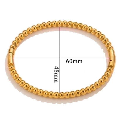 Casual Basic Solid Color Stainless Steel Plating Bangle