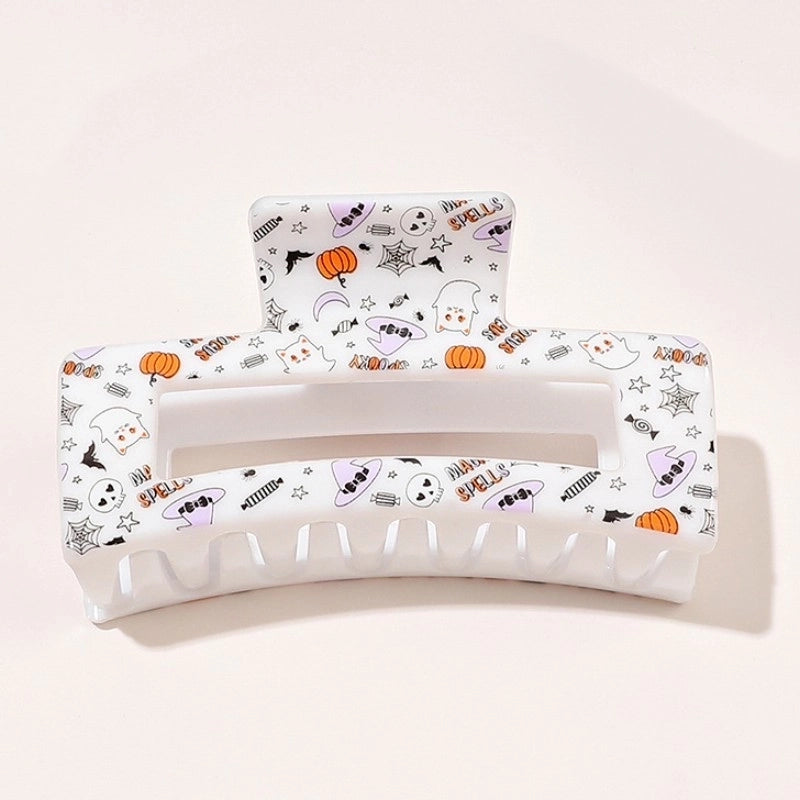 Halloween Hip-Hop Retro Funny Women's Printing Pumpkin Skull Plastic Hair Claws