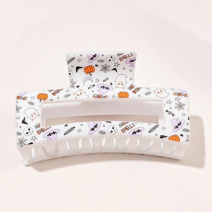Halloween Hip-Hop Retro Funny Women's Printing Pumpkin Skull Plastic Hair Claws