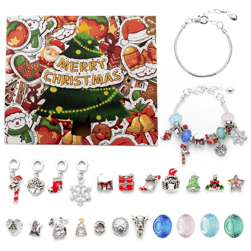 New Christmas Blind Box Set Snowflake Drop Oil Beaded Bracelet Cute Christmas Old Bell Christmas Tree Accessories