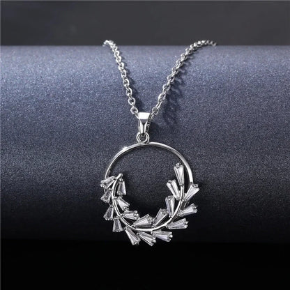 Stainless Steel Titanium Steel White Gold Plated Minimalist Plating Inlay Water Droplets Flower Zircon Pendant Necklace