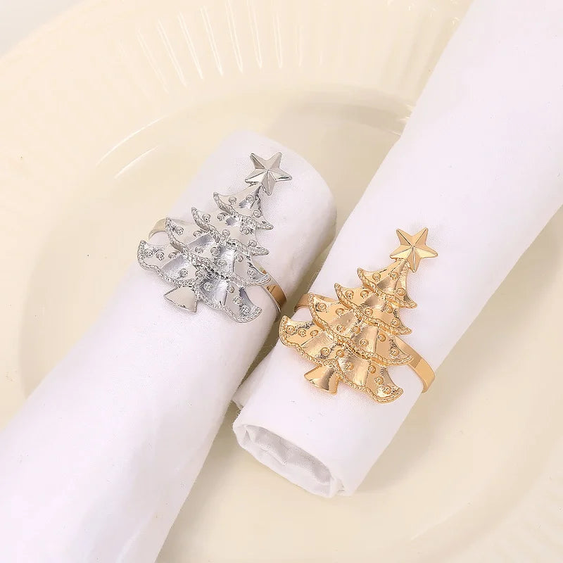Christmas Casual Elegant Christmas Tree Alloy Napkin Rings 1 Piece