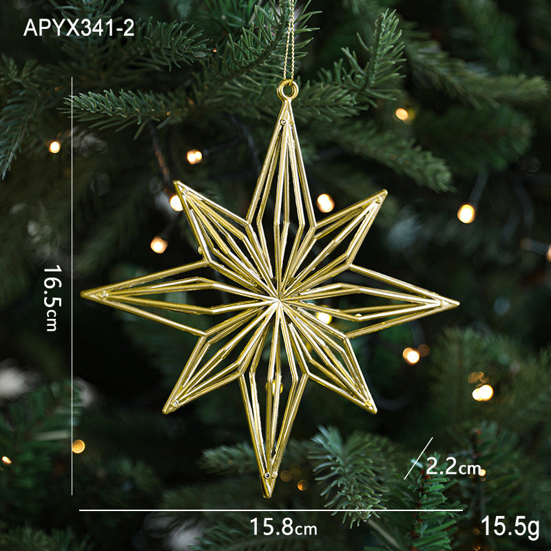 Christmas Gold Christmas Tree Ornaments Snowflake Crystal Shoes Reindeer Pendants Electroplated Accessories Pendants