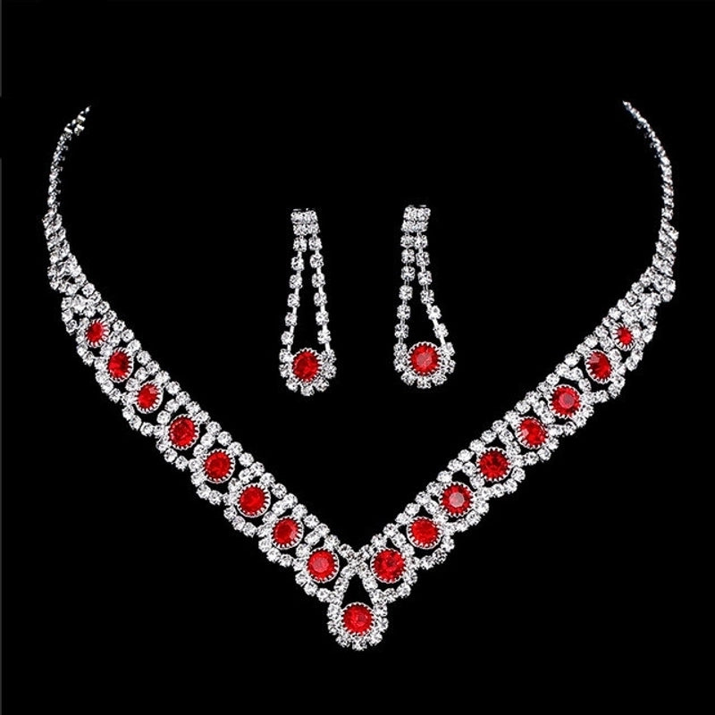 Rhinestone Printing Bridal Jewelry Sets