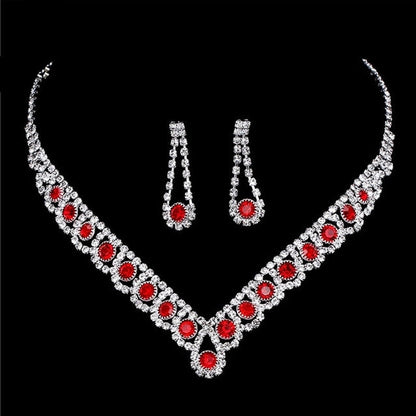 Rhinestone Printing Bridal Jewelry Sets