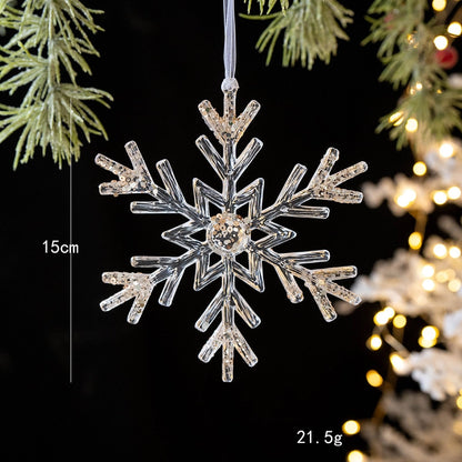 Christmas Minimalist Christmas Tree Snowflake Plastic Party Festival Hanging Ornaments Decorations Hanging Ornaments