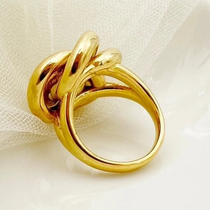 304 Stainless Steel 14K Gold Plated Vintage Style Roman Style Plating Flower Rings