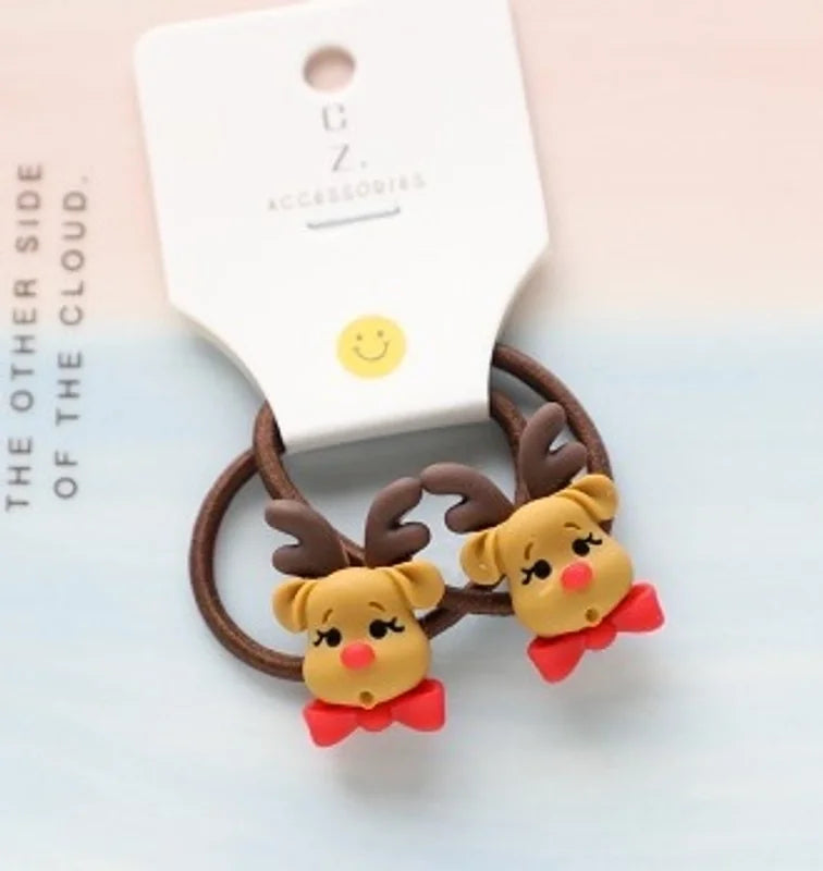 Christmas Fashion Children Unisex Cartoon Character Arylic Handmade Hair Tie