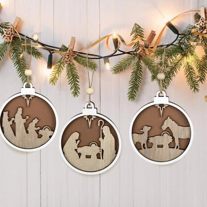 Christmas Cartoon Style Cartoon Wood Party Street Hanging Ornaments