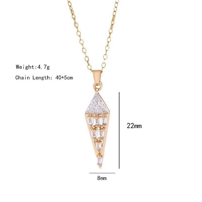 304 Stainless Steel Copper 18K Gold Plated K Gold Plated Inlay Heart Shape Wings Butterfly Zircon Pendant Necklace