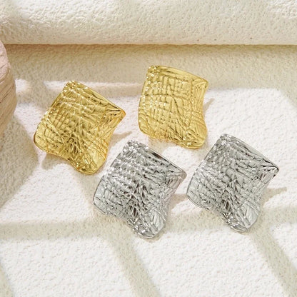 1 Pair Minimalist Classic Style Streetwear Irregular 304 Stainless Steel Imitation Gold Ear Studs