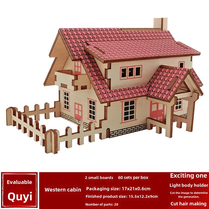 Stall Supply Children's Wooden 3D Puzzle Adult Puzzle Christmas Building Handmade Educational Model Toy