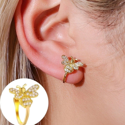 1 Piece Minimalist Commute Geometric Inlay Copper Zircon Ear Cuffs
