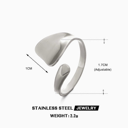 Minimalist IG Style Geometric 304 Stainless Steel 18K Gold Plated Open Rings