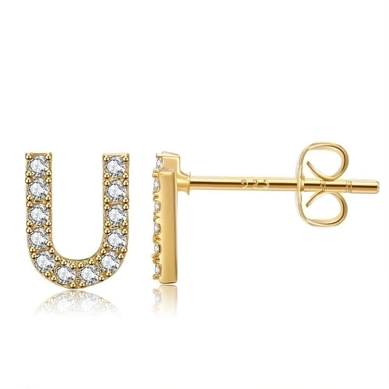 Ethnic Style Letter Copper Earrings Ear Studs