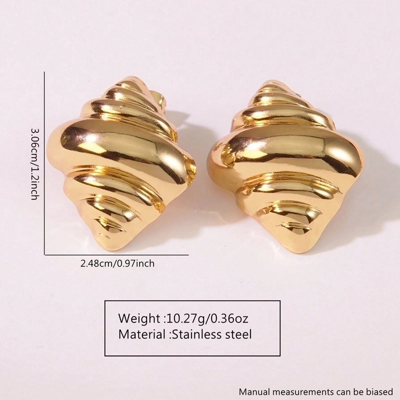 1 Pair Elegant French Style Sweet Geometric Flower 304 Stainless Steel Imitation Gold Ear Studs