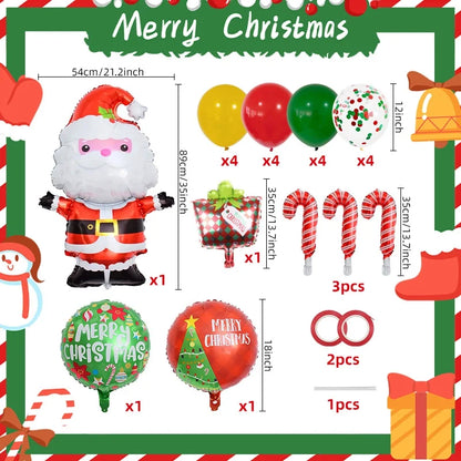 Christmas Minimalist Classic Style Color Block Aluminum Film Christmas Festival Balloons