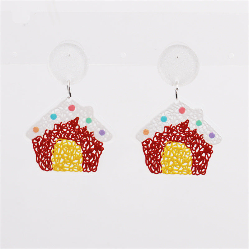 Christmas Earrings Christmas Old Man Bell Snowman Earrings Studs