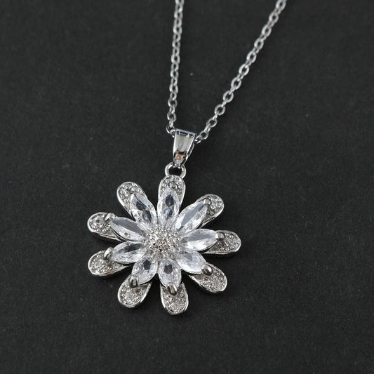 Minimalist Shiny Snowflake 302 Stainless Steel Pendant Necklace