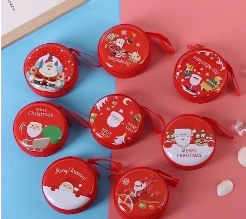 Unisex Santa Claus Tinplate Zipper Kids Wallets