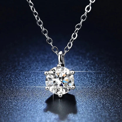 Shiny Geometric White Copper Inlay Rhinestones Pendant Necklace