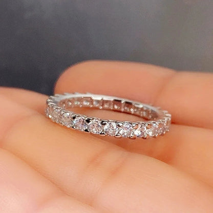 New Gypsophila Whole Circle Simulation Zircon Copper Ring