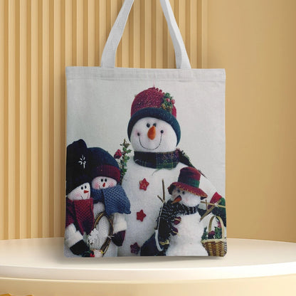 Christmas Unisex Polyester Christmas House Christmas Tree Santa Claus Cute Square Open Handbag