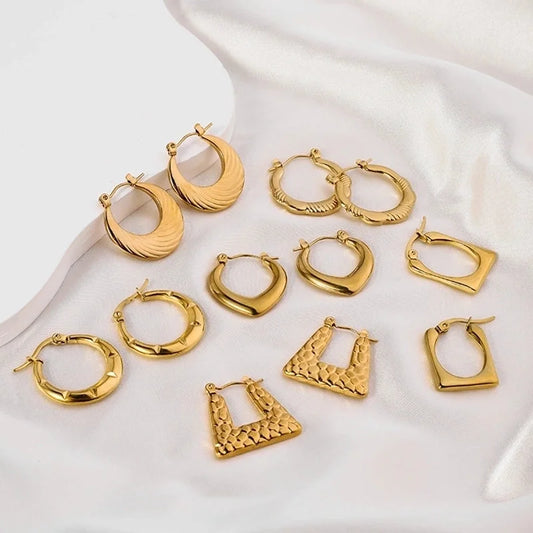 1 Pair Basic Minimalist Commute Geometric Titanium Steel Earrings