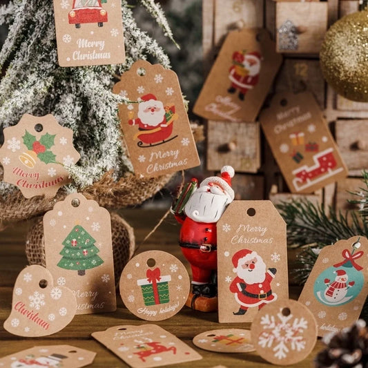 Christmas Fashion Christmas Tree Santa Claus Snowman Kraft Paper Party Hanging Ornaments