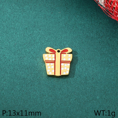 Christmas Elements Series Diy Accessories Stainless Steel Elk Santa Claus Snowflake Gloves Pendant