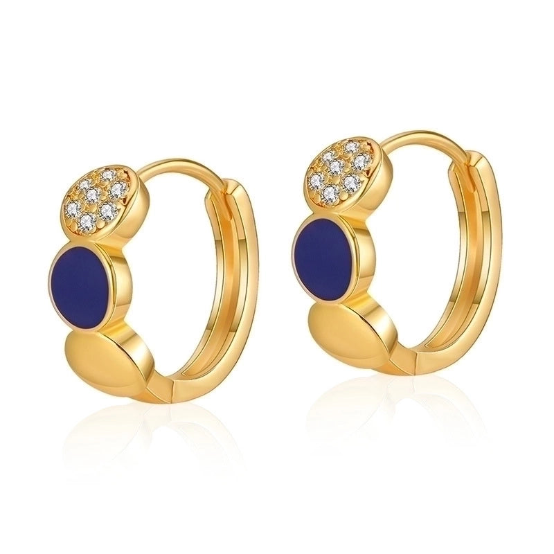 1 Pair Retro Sweet Triangle Devil\'s Eye Heart Shape Enamel Plating Inlay Copper Zircon 18k Gold Plated Ear Studs