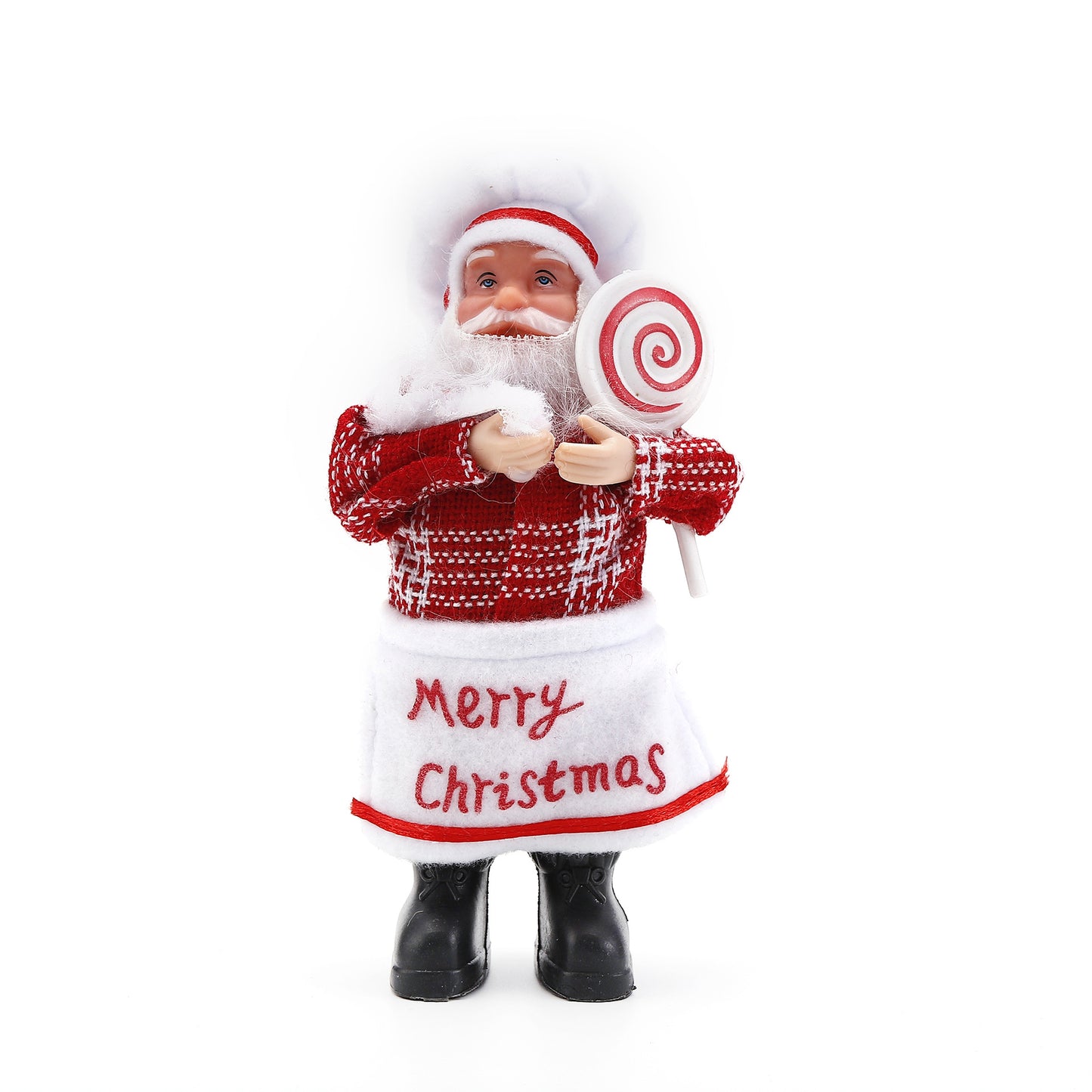 Cartoon Fabric Plush Standing Santa Claus Doll Christmas Decoration Desktop Ornament