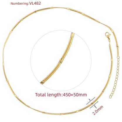 Hip-Hop Minimalist Solid Color Copper 18K Gold Plated Necklace