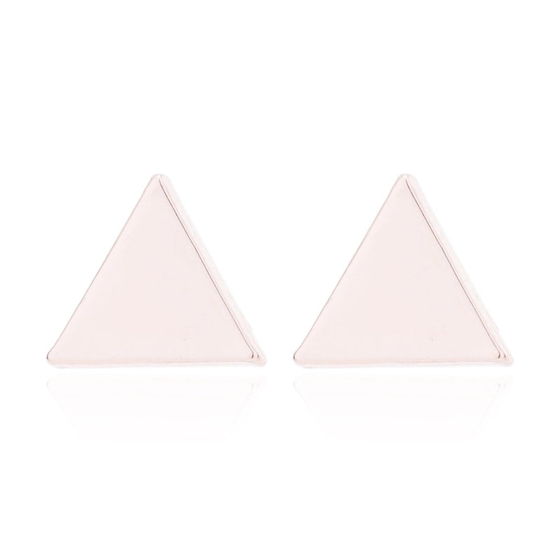 Minimalist Triangle Moon Coconut Tree Stainless Steel Asymmetrical Plating Ear Studs 1 Pair