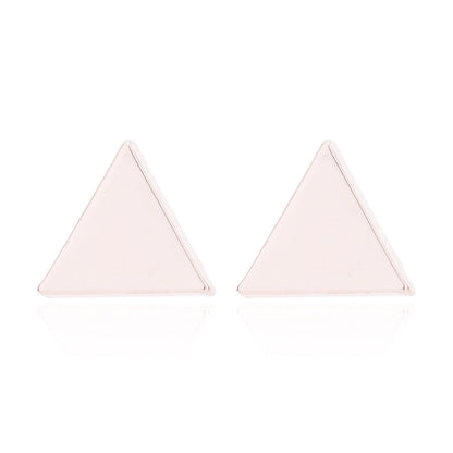 Minimalist Triangle Moon Coconut Tree Stainless Steel Asymmetrical Plating Ear Studs 1 Pair