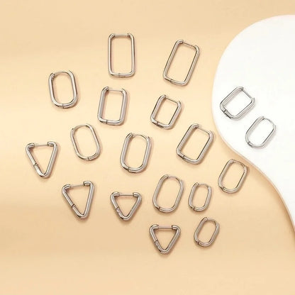 Minimalist Geometric Stainless Steel Earrings 1 Pair